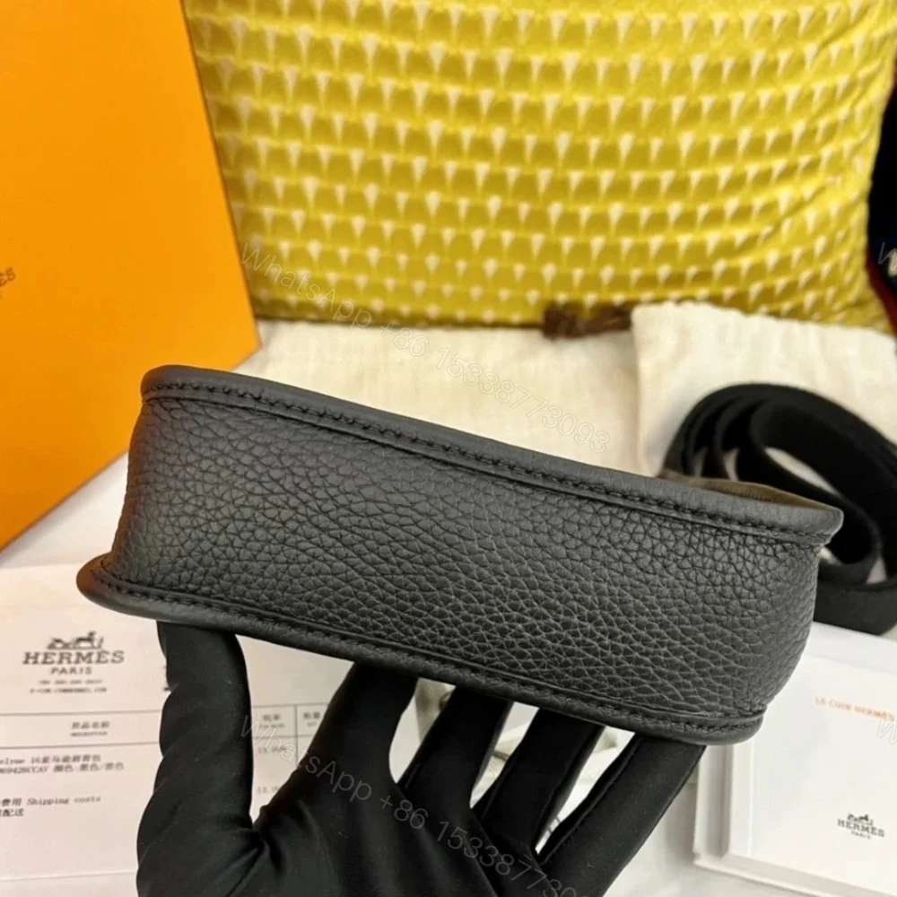 View 4 of Hermes Evelyne Amazone Bag Noir 17cm H069426CKAV