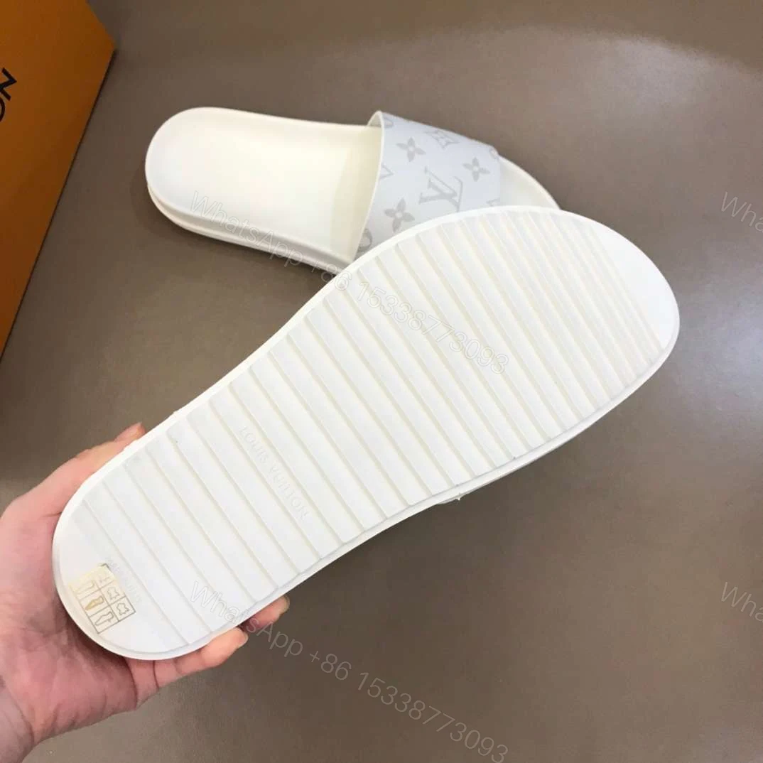 View 4 of LOUIS VUITTON WHITE MONOGRAM SLIDES – LVS43