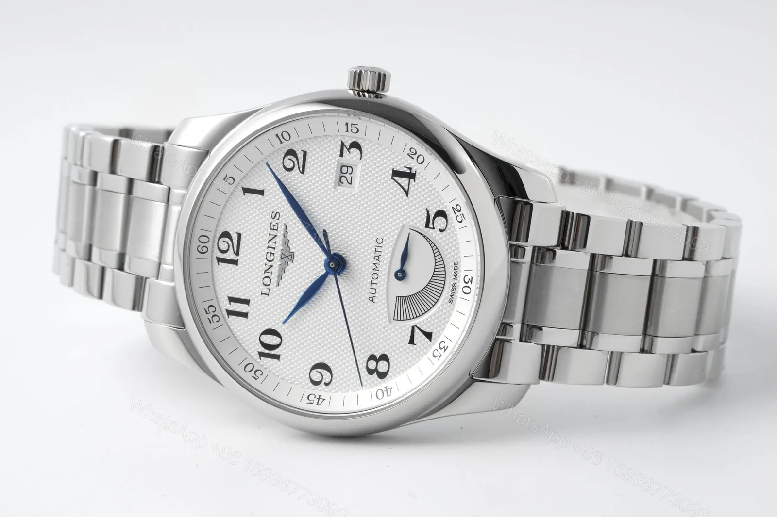 View 4 of Longines Master Collection Automatic Watch Silver with Blue Hands