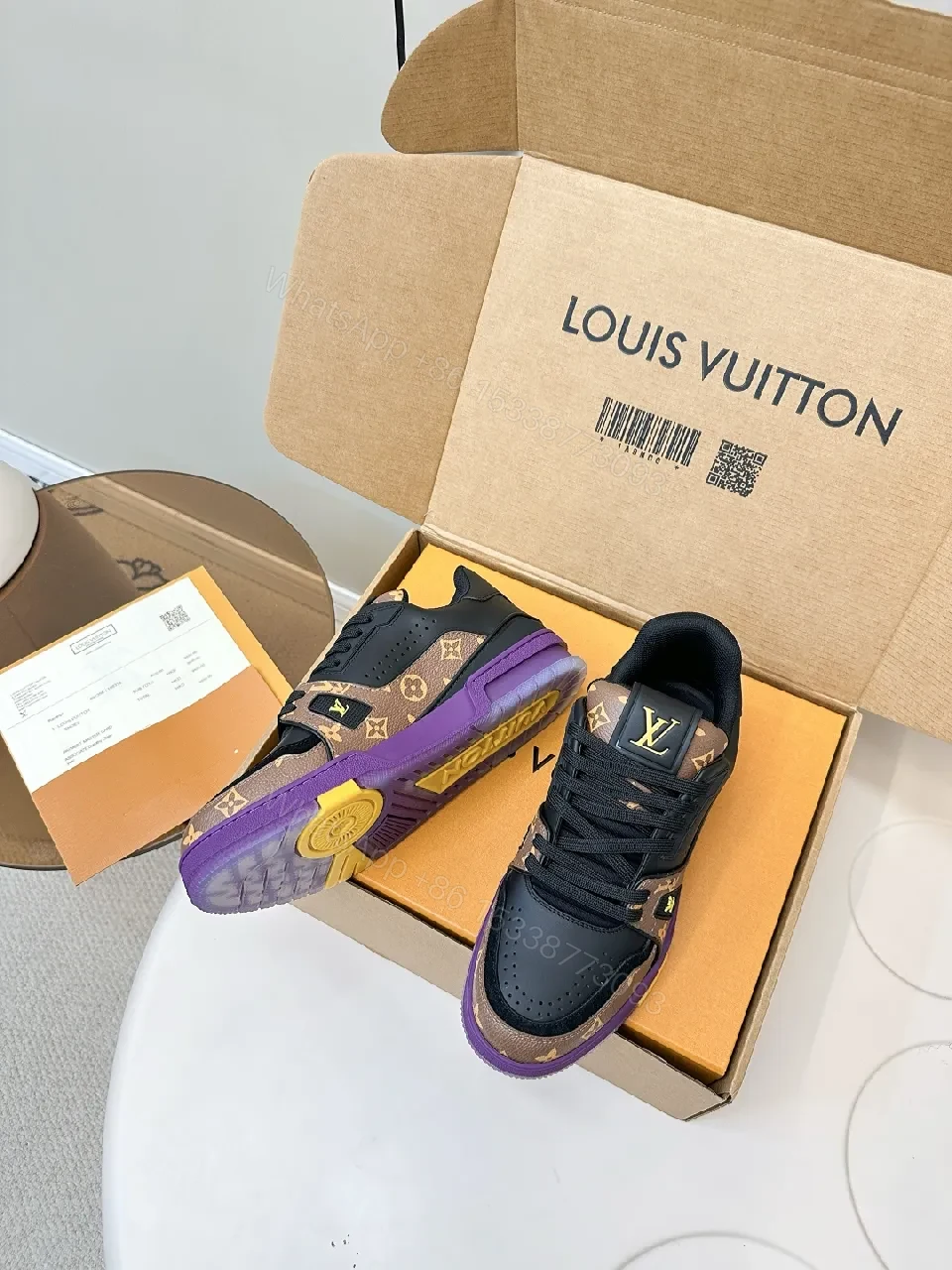View 7 of Statement-Inspired Luxury Sneakers with Monogram Details