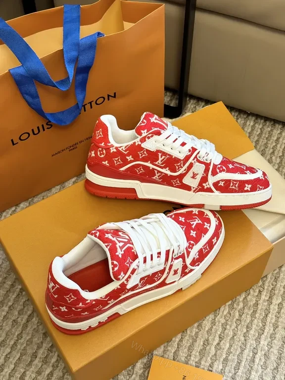 View 8 of Monogram High-Tops: Luxe Red-White City Sneaker