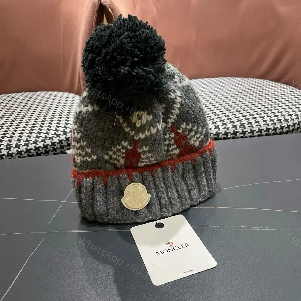 View 8 of Textured Wool Beanie with Pom Pom – Premium Knit Cap