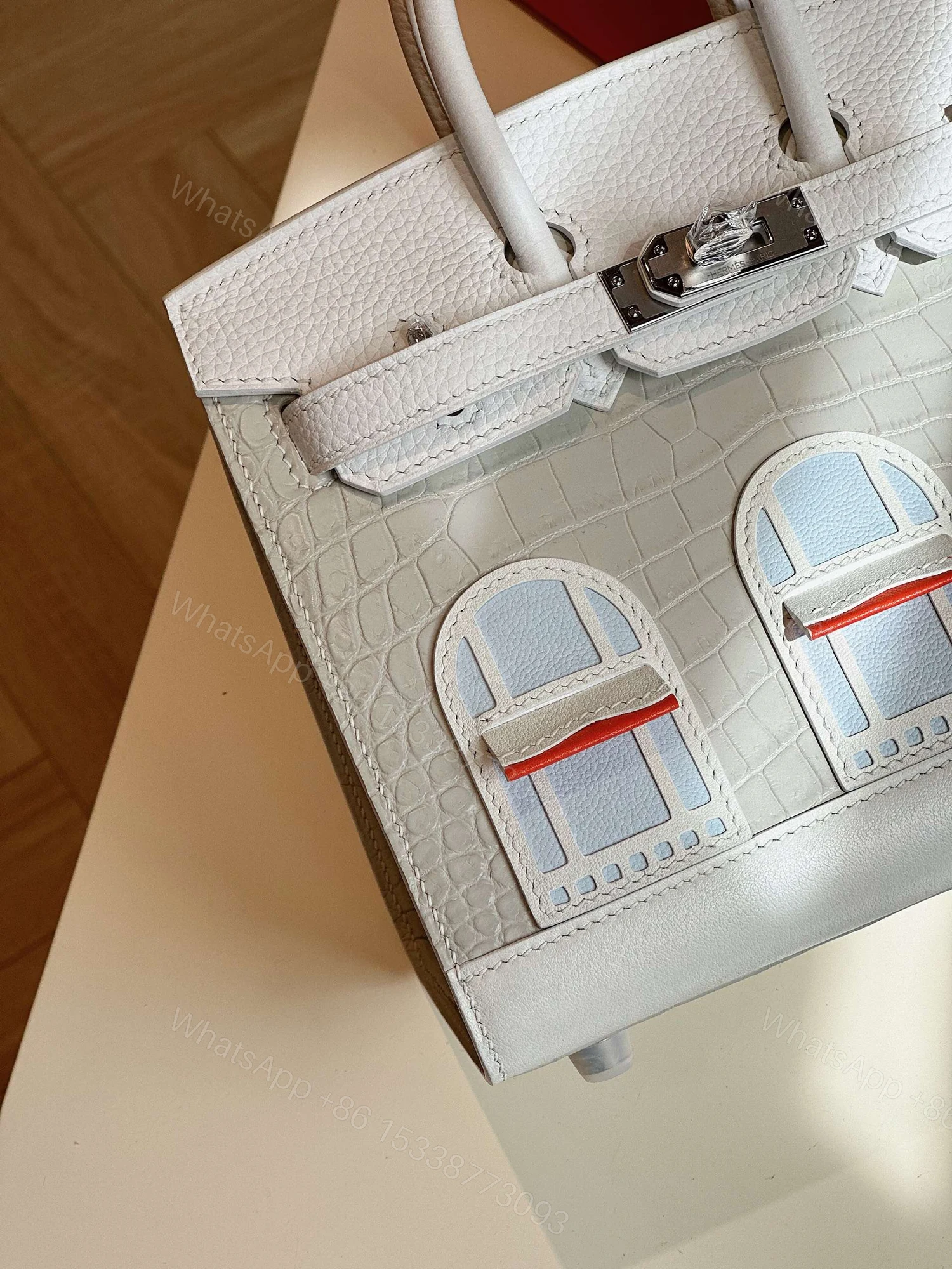 View 2 of Hermès Birkin 20 Sellier Faubourg House White Snow Palladium Hardware
