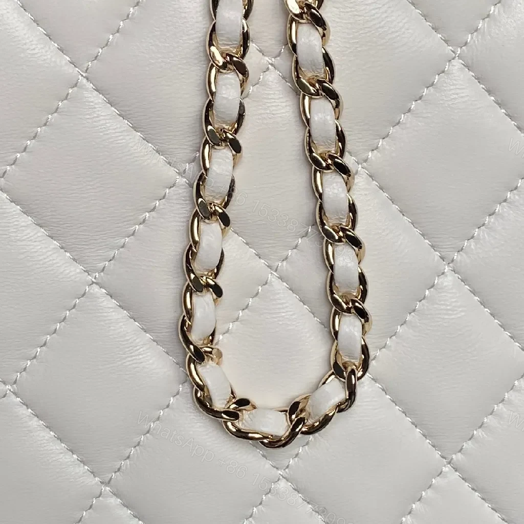 View 7 of Ivory Quilted Crossbody – Lux Matte Texture, Slim Chic