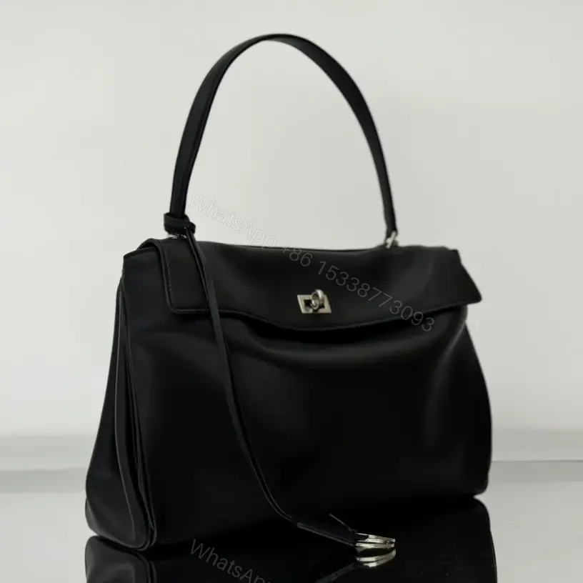 View 3 of 高仿Balenciaga*Rodeo系列5U1000小牛皮手袋黑銀中號免檢版