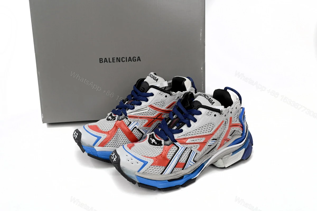 Balenciaga Runner White Blue Orange 677402 W3RB6 1264 — view 2