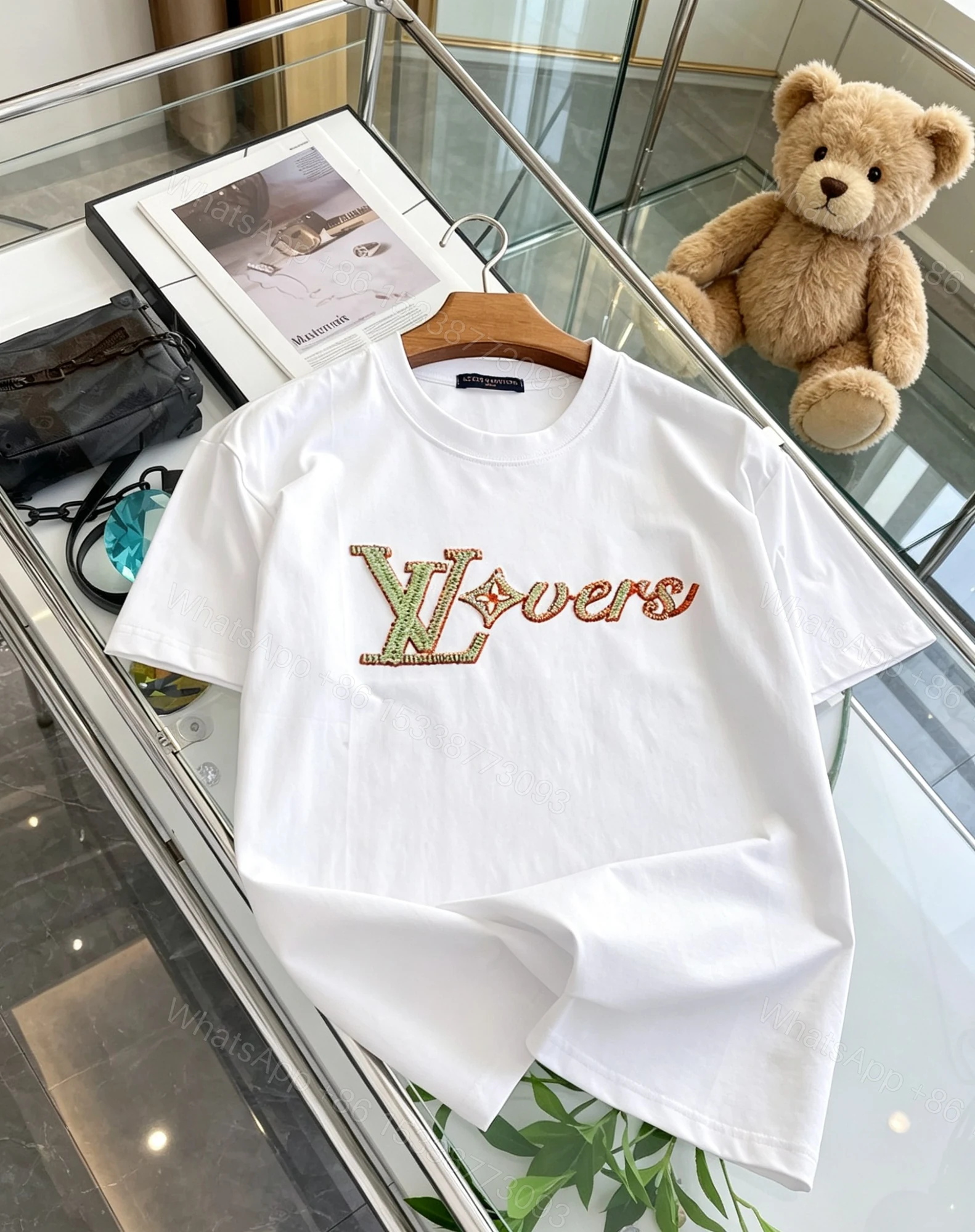 LV短袖T恤男 Lvovers刺繡設計 寬鬆休閒上衣 — view 1