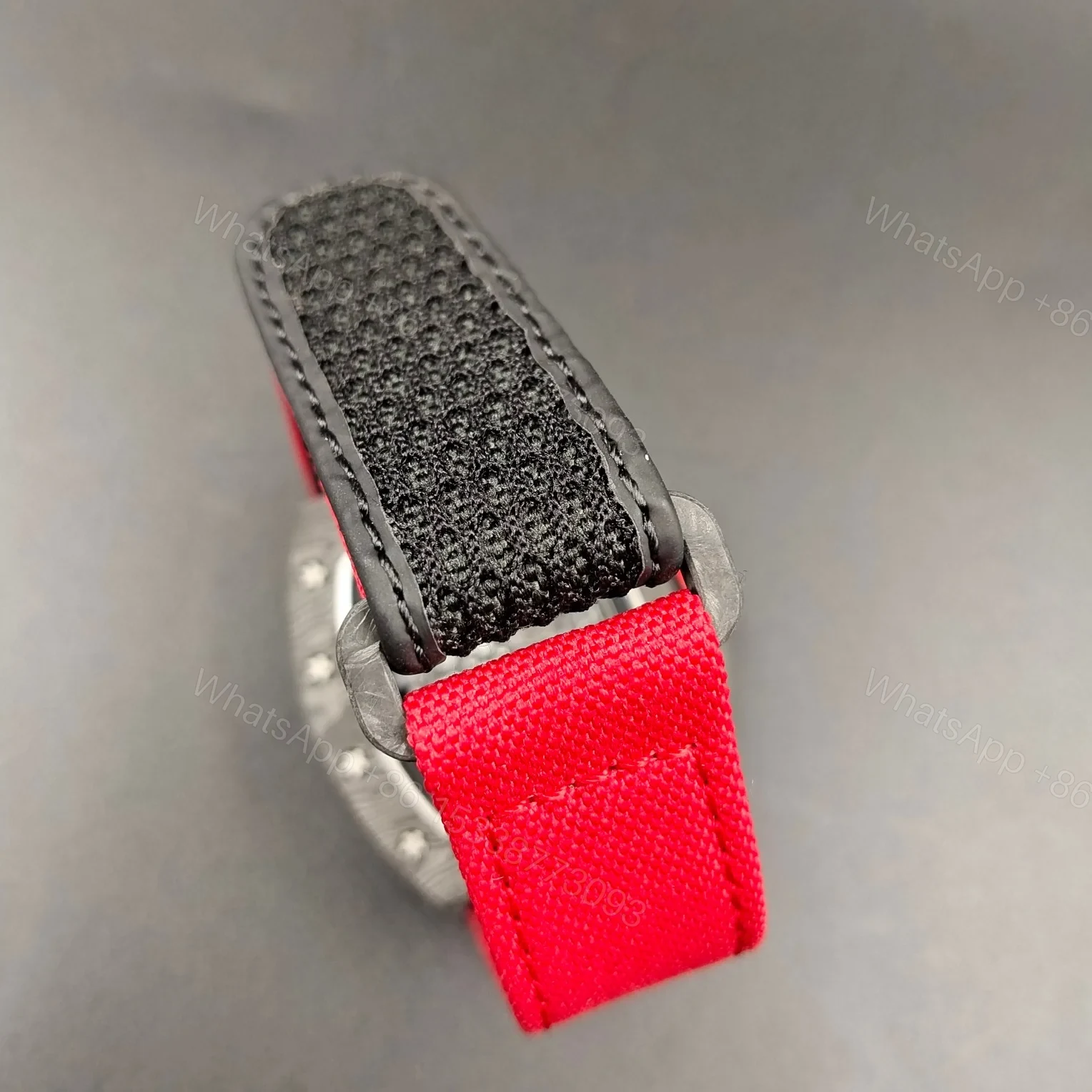 View 8 of Richard Mille RM61-01 Yohan Blake Grey Edition Watch Red Strap NTPT Carbon Fiber Skeleton Automatic Premium Edition RM-RM61-01-YB-RED-NTPT