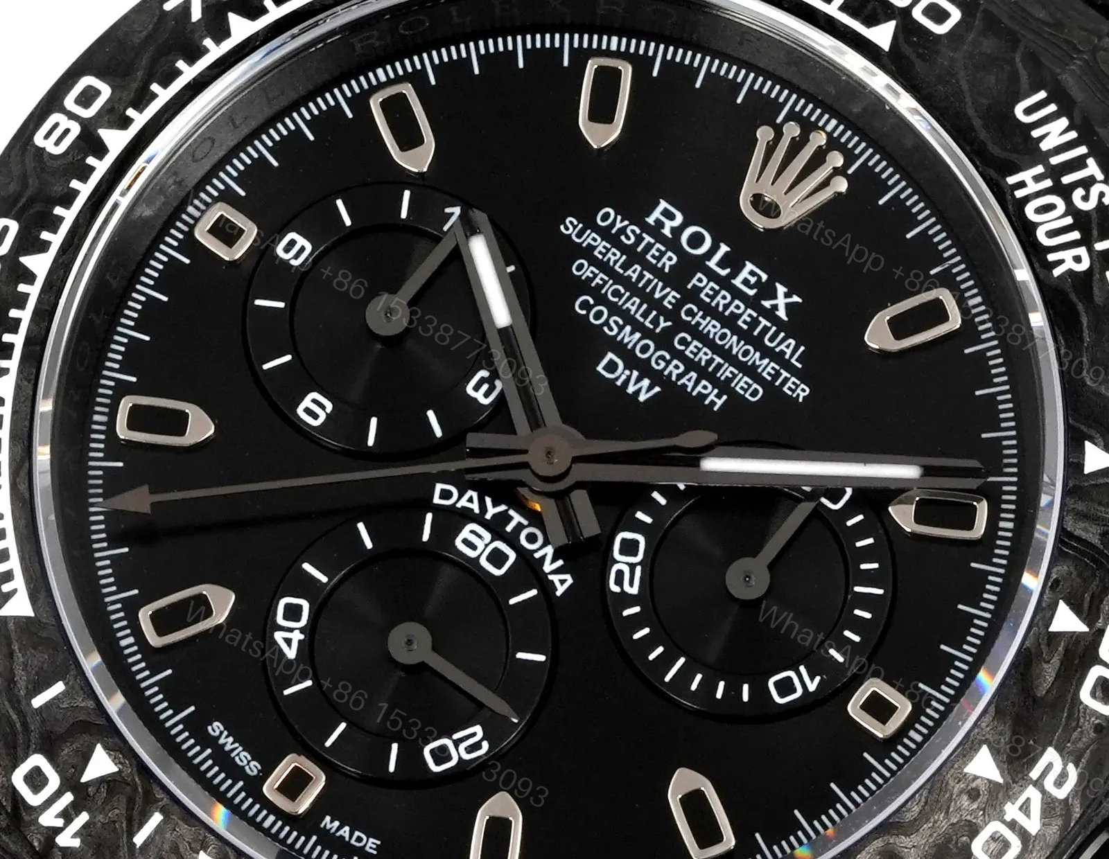 View 5 of Rolex Daytona Black Carbon 4130 Edition All Black Dial Strap 40mm RLX-DAY-CARB-4130-ALLBLK40-V2