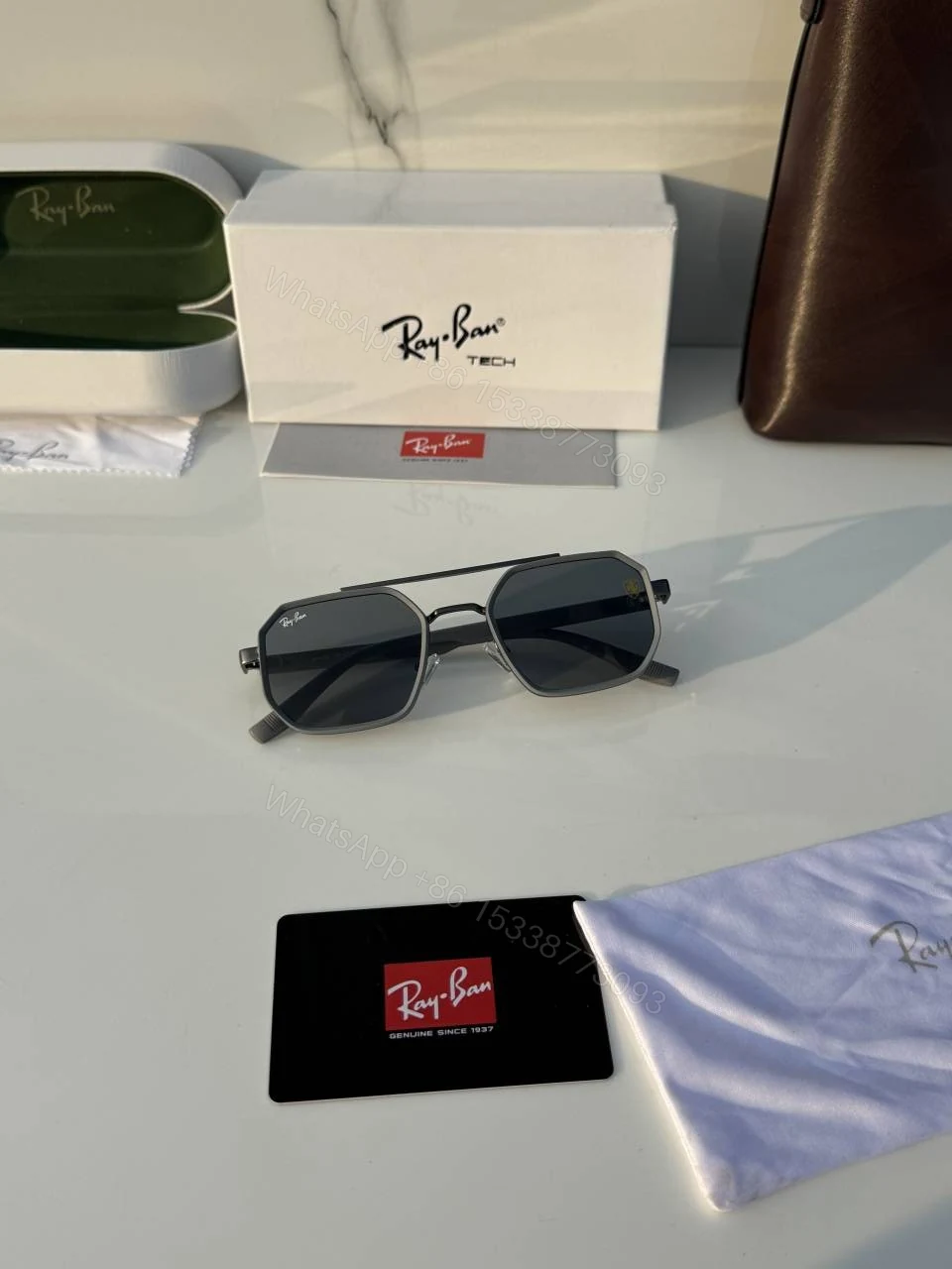 View 2 of First Copy Rayban 8820 Grey Black Premium UV Protection Sunglasses