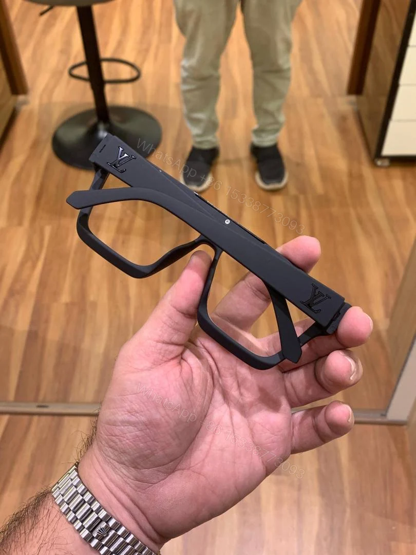 View 3 of First Copy Louis Vuitton Black Square Frame Men’s Eyeglasses