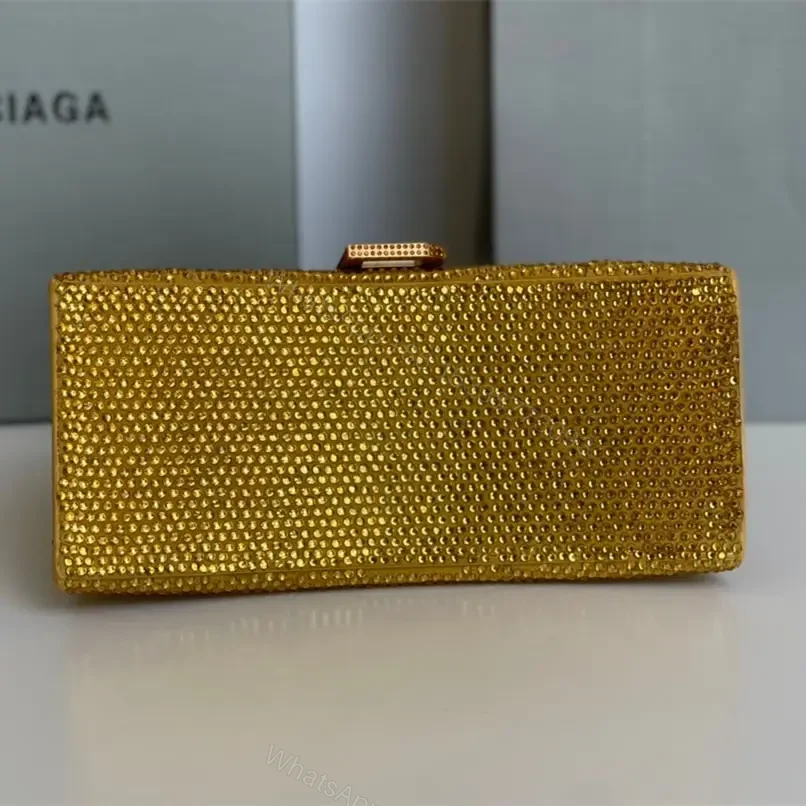 View 5 of 高仿Balenciaga*Hourglass系列沙漏包滿鑽金色S