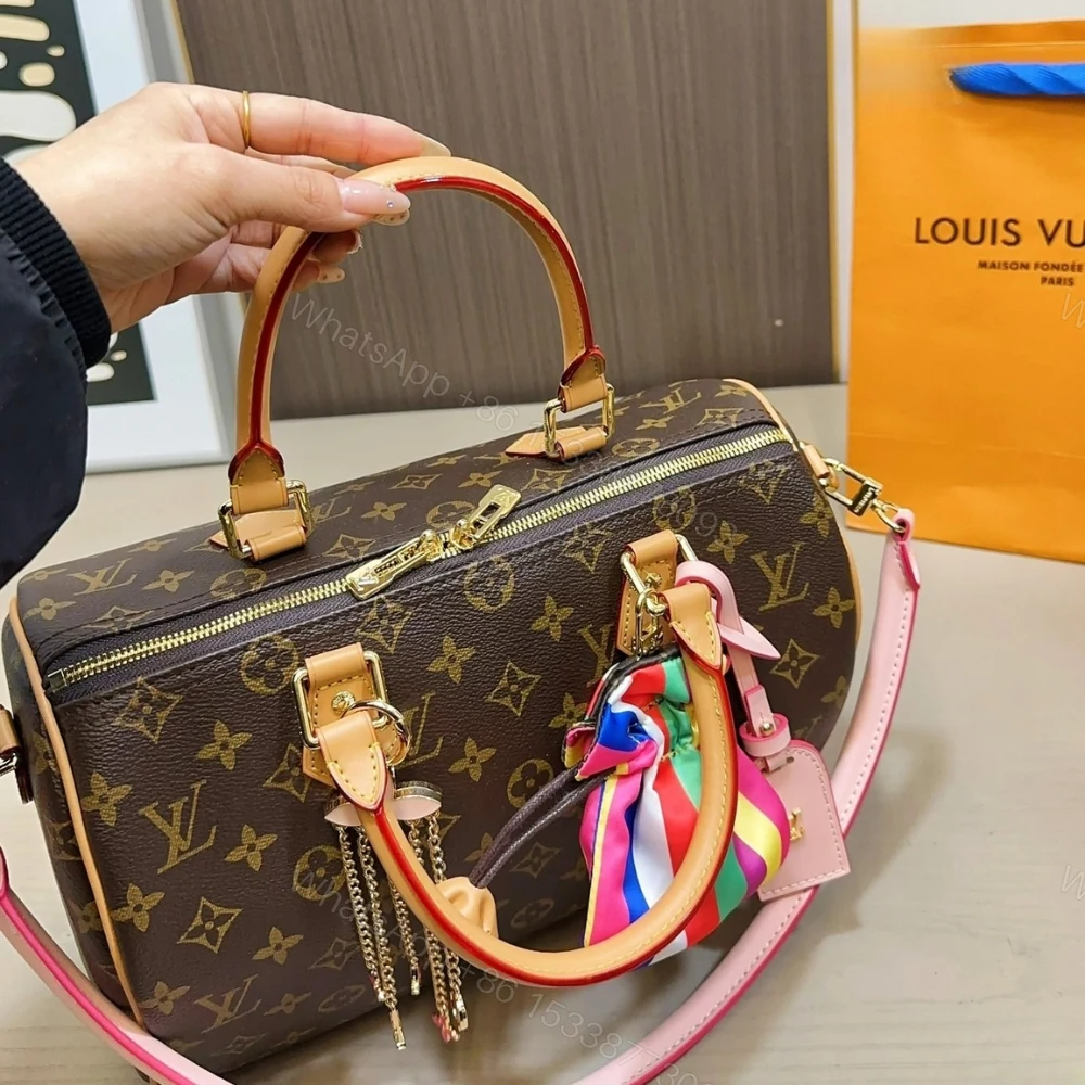 View 4 of Louis Vuitton Speedy Soft 30 Monogram Canvas Brown 30Cm M26498