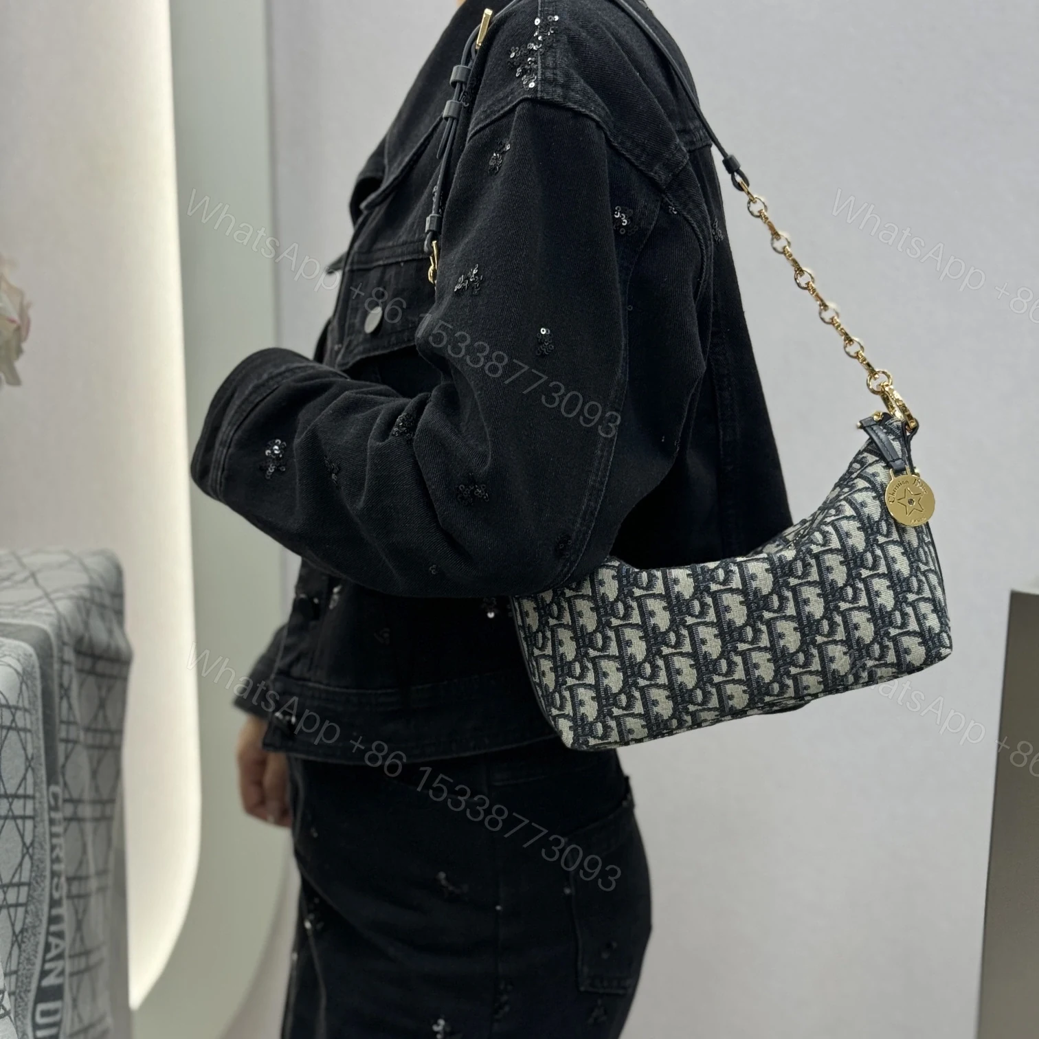View 17 of 高仿Dior*Star系列S3202M928鏈條單肩腋下包印花免檢版