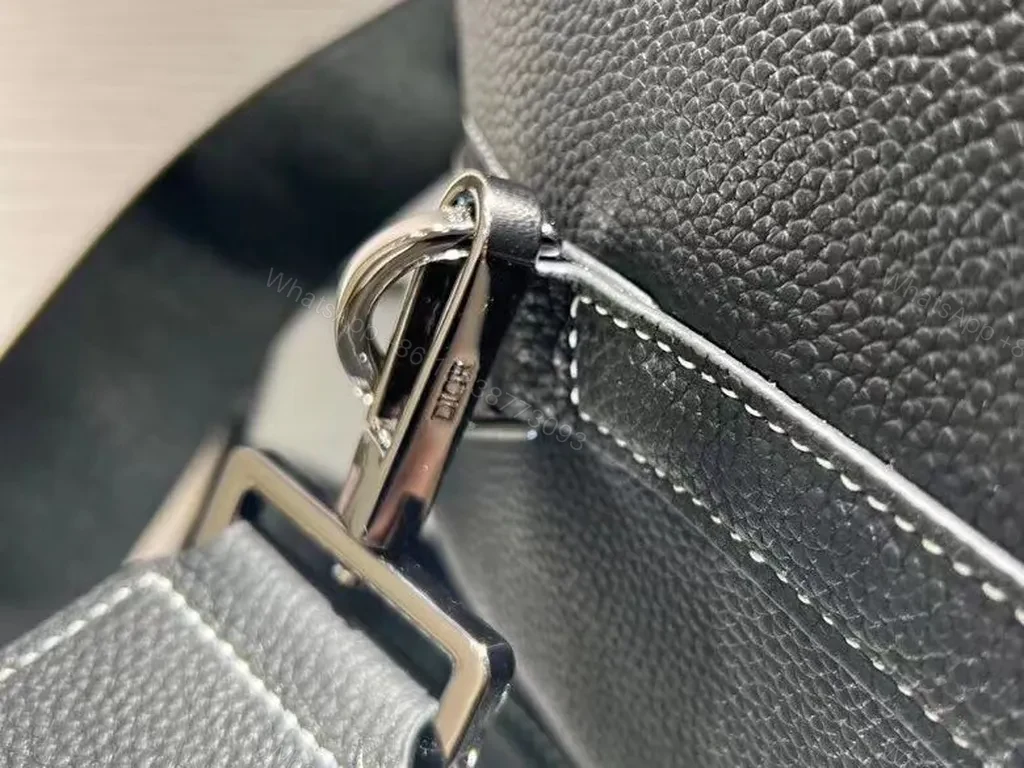 View 7 of Compact Black Pebble Leather Crossbody â€” Dior Style & Versatility