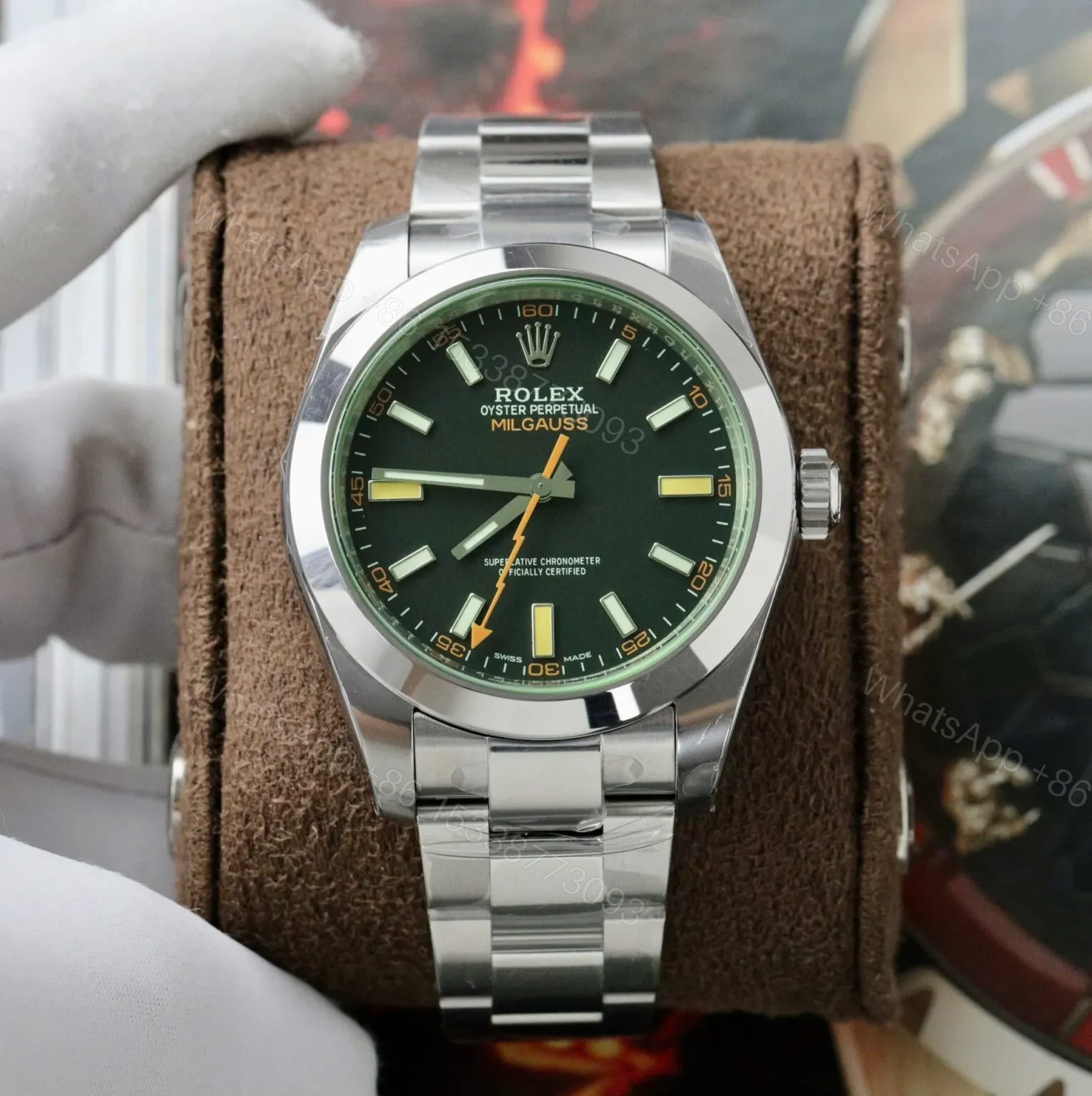 View 2 of Replica Rolex Milgauss Black Dial 116400GV