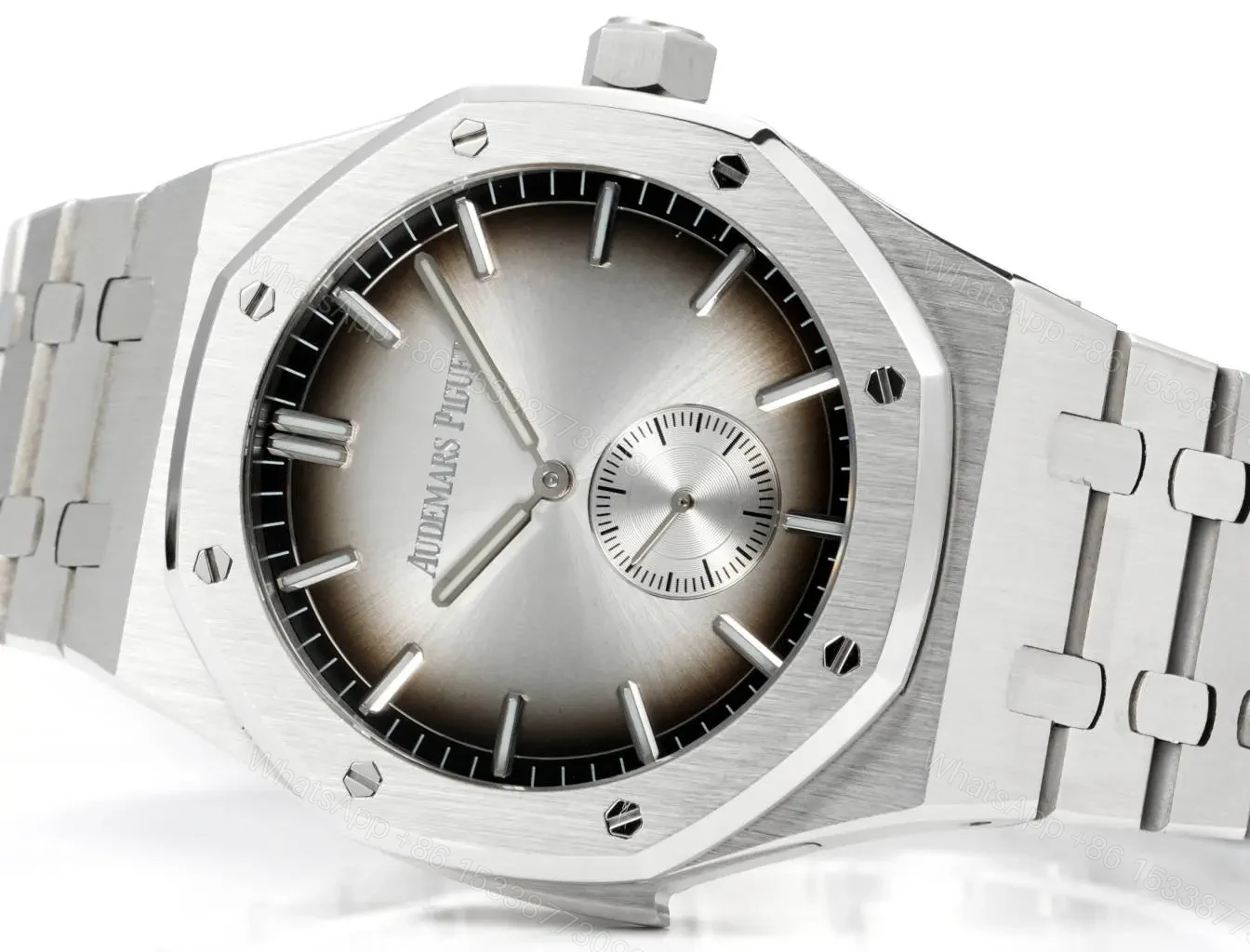 View 4 of Audemars Piguet Royal Oak 26591IP Series Men’s Watch – Silver Stainless Steel with Gradient Grey Dial