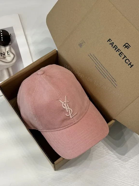 View 3 of Soft Rose Corduroy YSL Cap: Everyday Luxury Cap