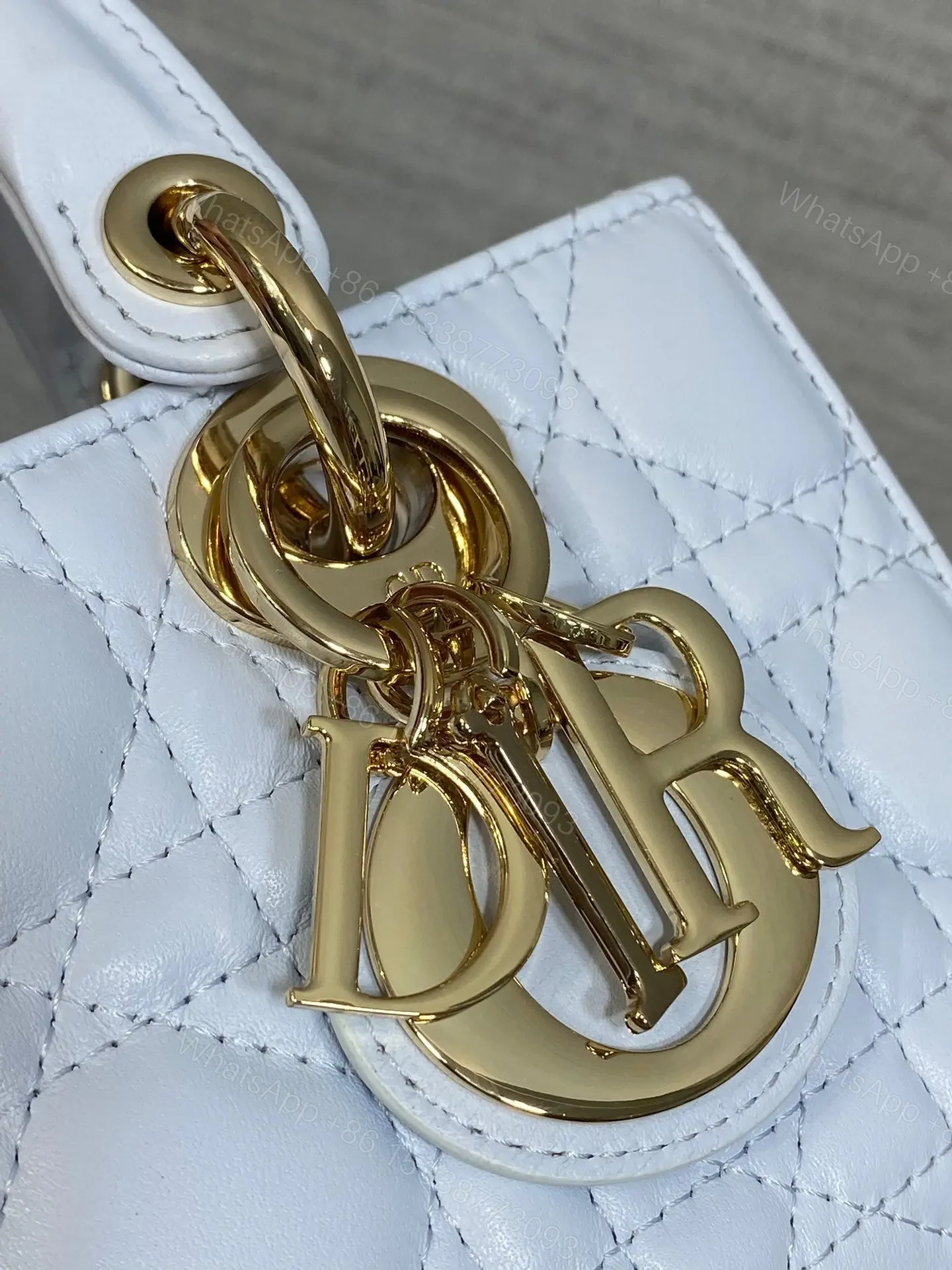 View 3 of DIOR SMALL LADY D‐JOY BAG 19 IN LIGHT BLUE GOLD HARDWARE