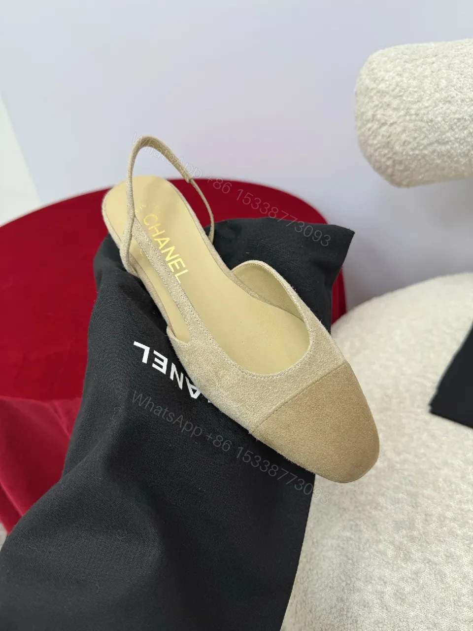 View 9 of Velvet Suede Slingback Flats: Luxe Pointed-Toe Comfort