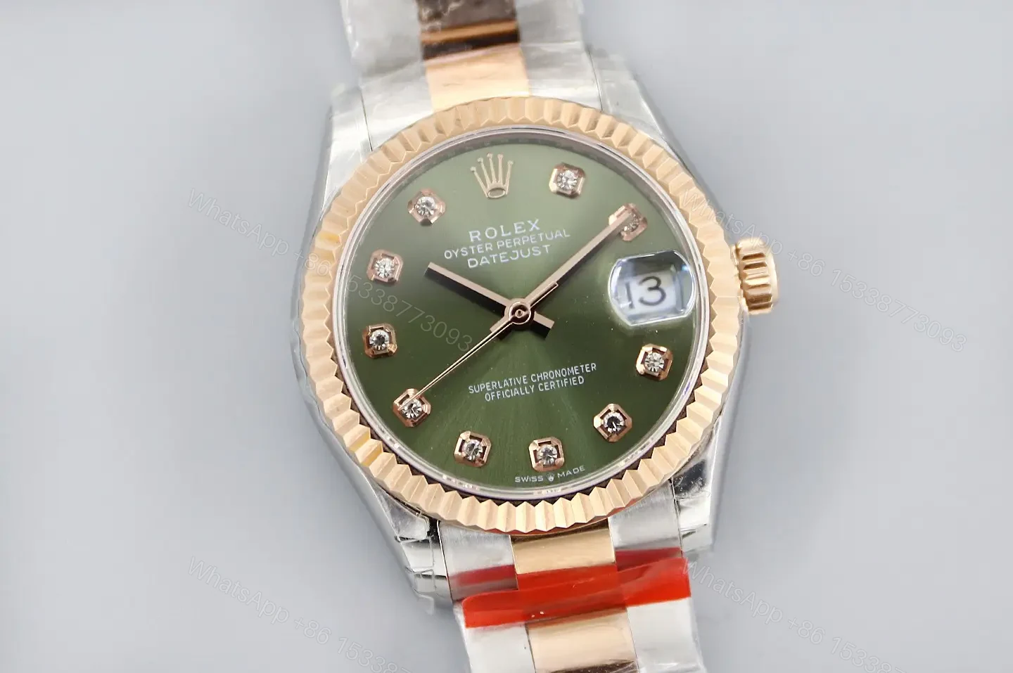 View 2 of Rolex Datejust 31 178313 Diamond Champagne Dial Oyster Bracelet Watch 178383-0005