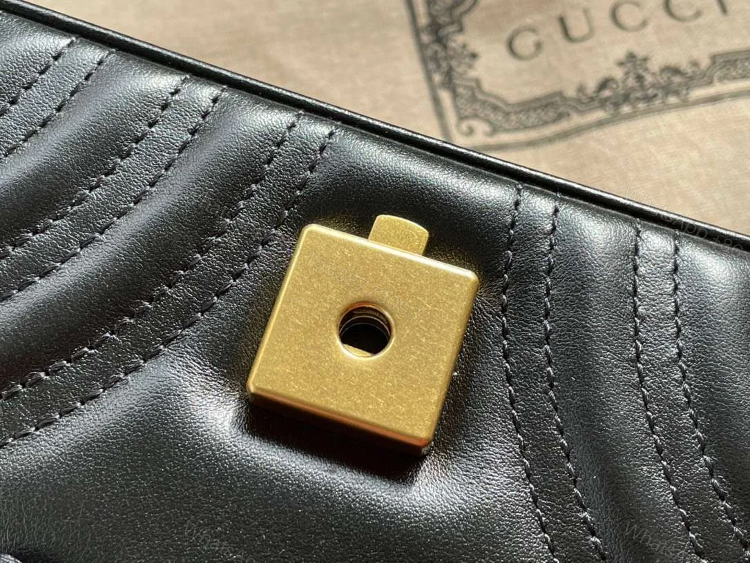 View 6 of Gucci Marmont Like Auth Luxury Women’s Black Handbag 22cm