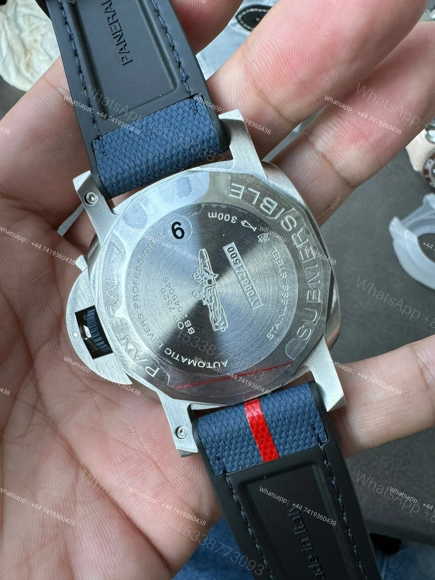 View 9 of Panerai Super Clone Submersible PAM01391 44MM Blue Dial