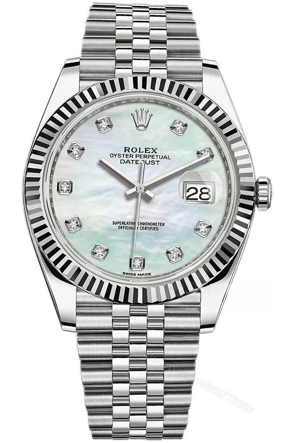 Rolex Datejust M126334-0020 1:1 Replica Mother of Pearl Diamond Dial Jubilee 41MM 3235 Movement Super Clone Watch — view 1