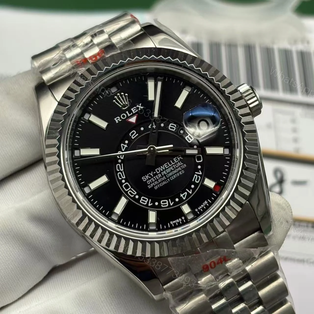 View 4 of Superclone Rolex Sky-Dweller 42 mm Bright black Dial 336934 Jubilee