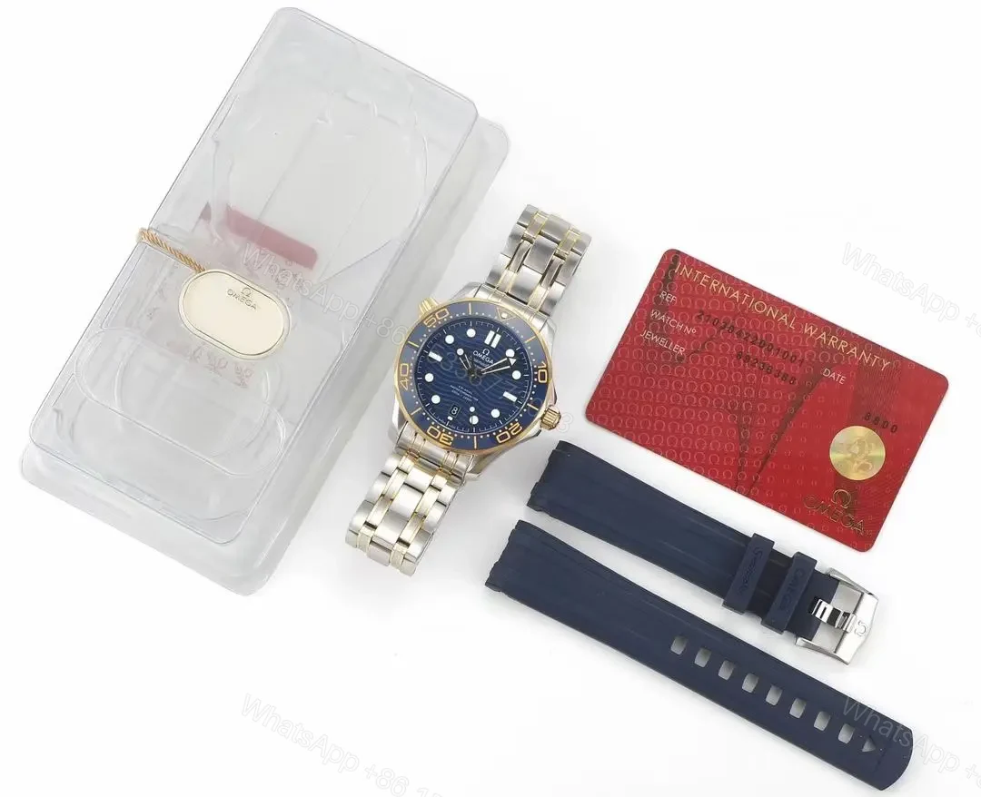 View 9 of Omega Seamaster Planet Ocean 600m Co-Axial Master Chronometer 42mm Blue Dial Stainless Steel and Yellow Gold Watch