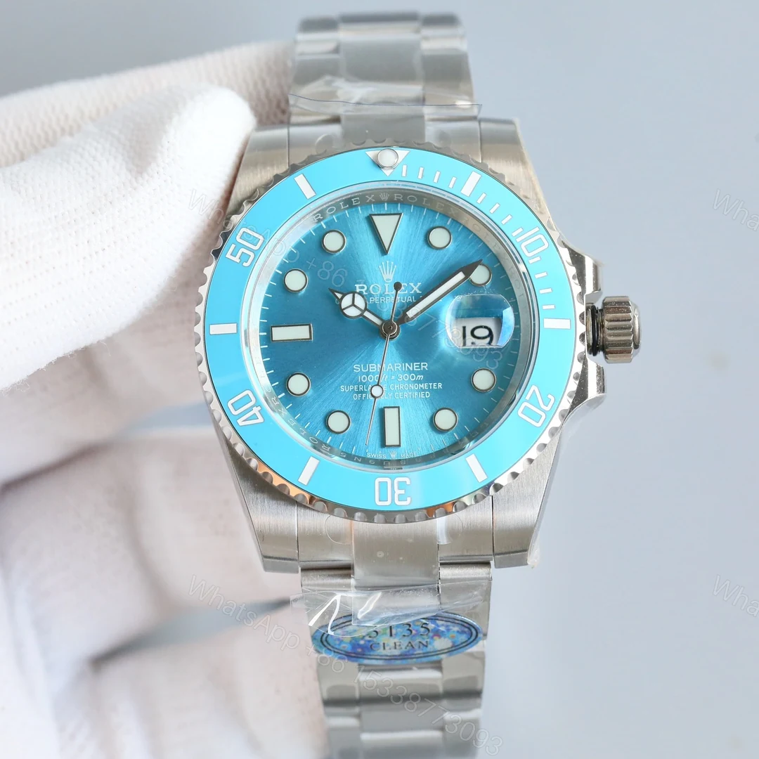 ROLEX高仿水鬼冰藍面潛水腕錶 高仿彩色陶瓷圈運動男士手錶 — view 1