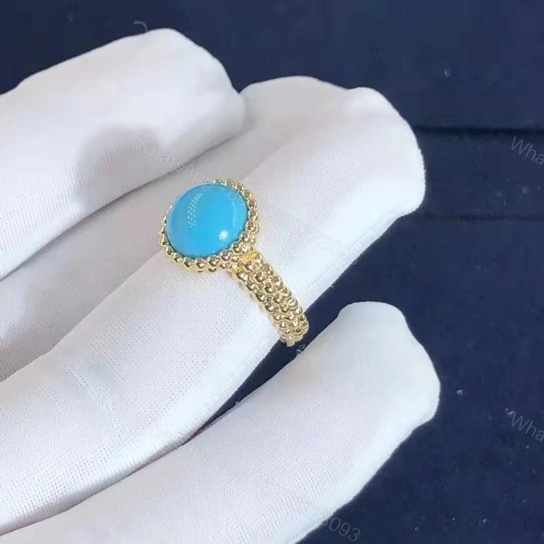 View 2 of Van cleef & arpels Perlée couleurs ring Yellow gold, turquoise