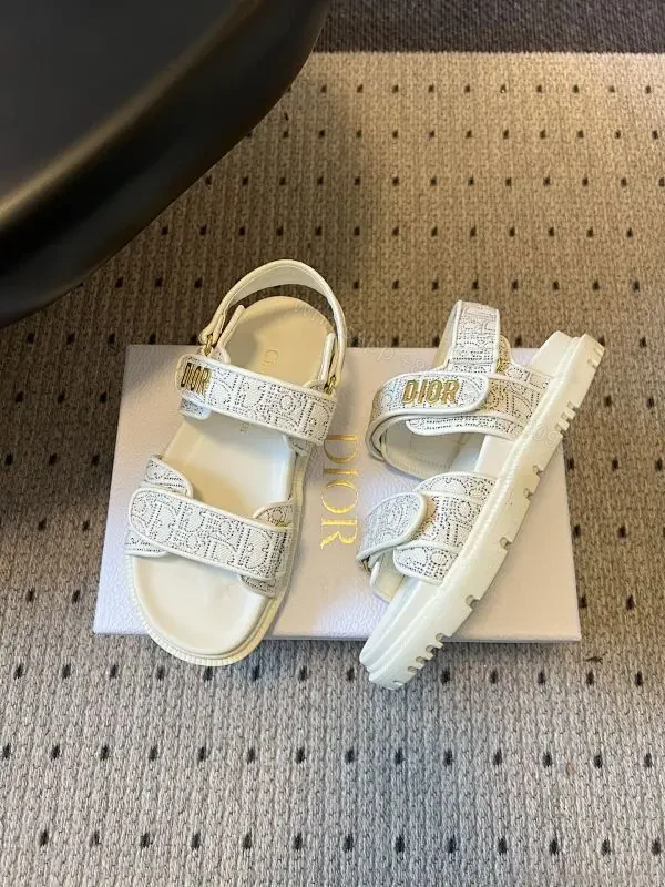 Textured Monogram Sandals: Luxe Comfort, Velcro Strap Sandals — view 1