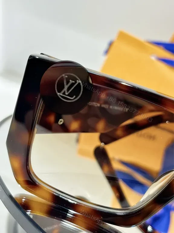 View 3 of Tortoiseshell Acetate Oversized LV Sunglasses - Designer Edge