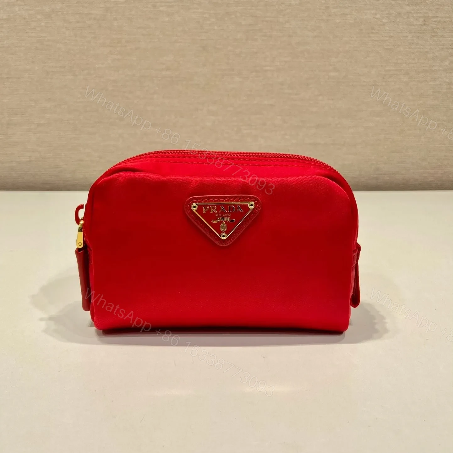 CLUTCH 12 IN PASSION RED RE-NYLON — view 1