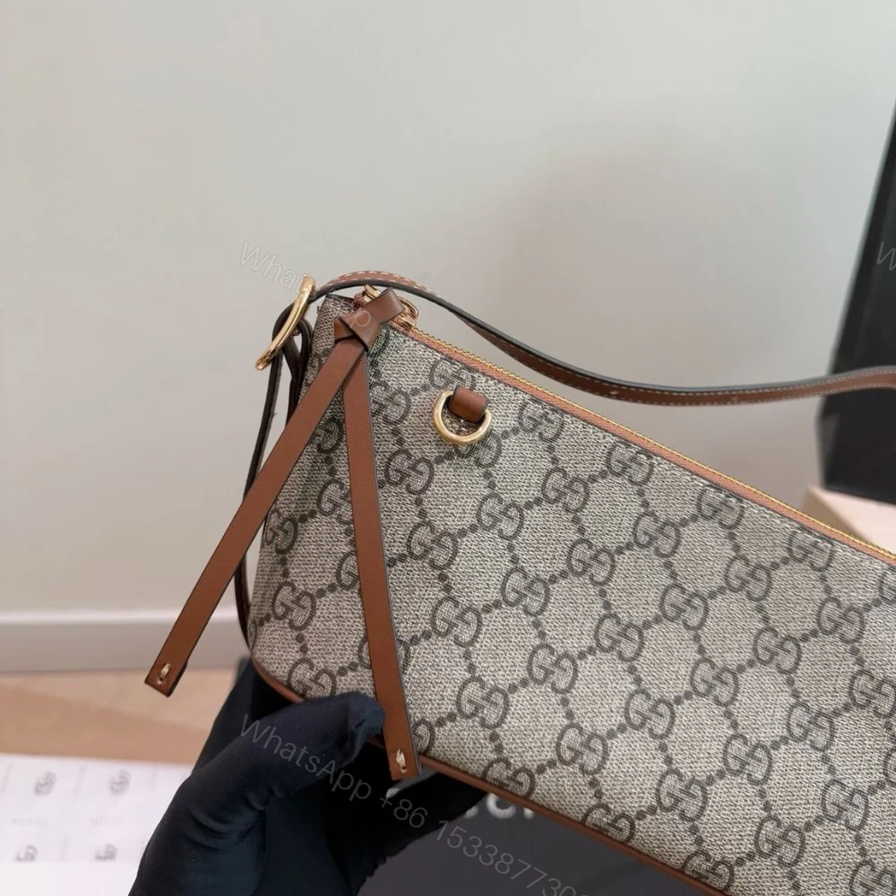 View 4 of Gucci GG Emblem Small Shoulder Bag Beige And Dark Brown 25Cm 847281 FAEUC 9758