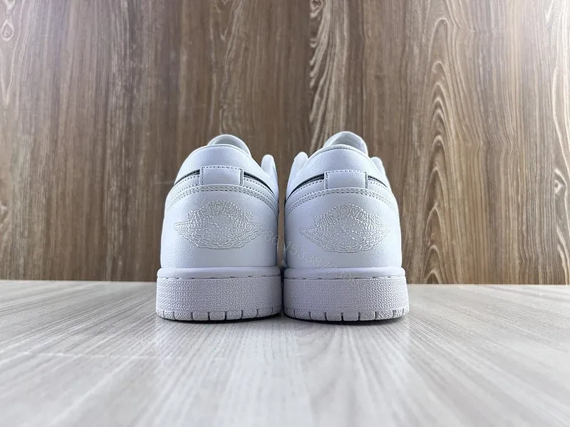 View 9 of White Leather Minimalist Low-Top Sneakers with Cushioned Comfort