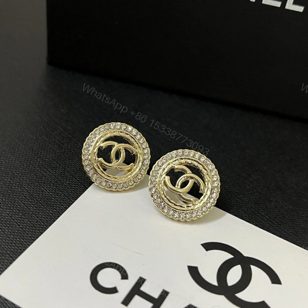 View 4 of Chanel Round Stud Earrings Gold