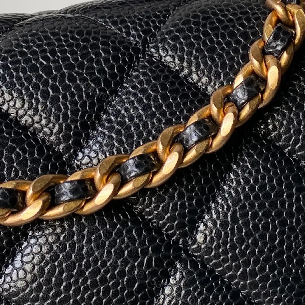 View 3 of Quilted Black Bag with Gold Chain—Timeless Luxury Utility