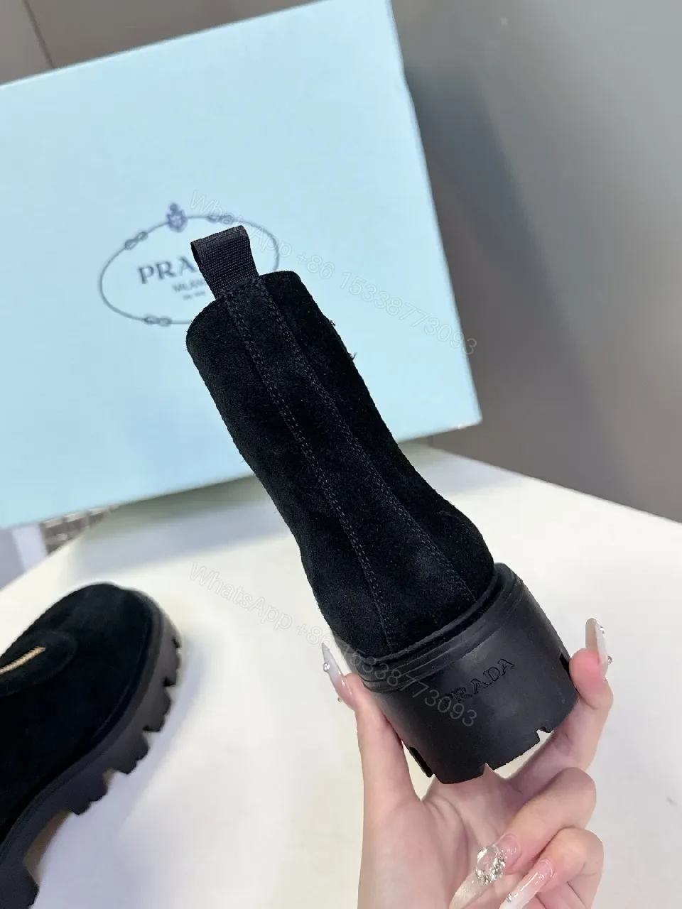 View 6 of Black Suede Boots with Gold Zip Detail – Modern Edge Comfort