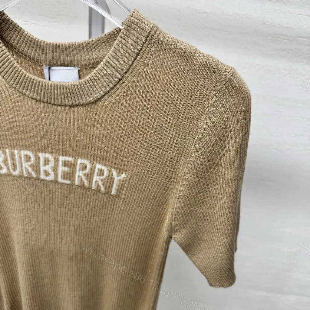 View 8 of Textured Knit Tee: Subtle Luxe Logo, All-Season Comfort