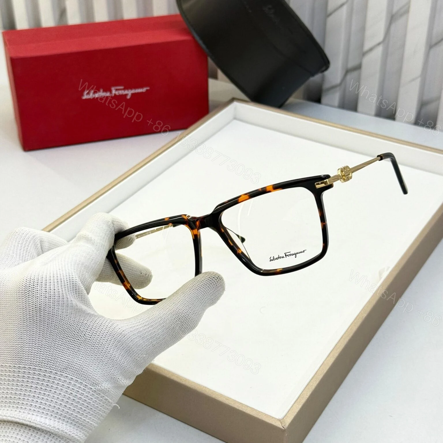 View 2 of Salvatore Ferragamo Square Unisex Eyeglasses