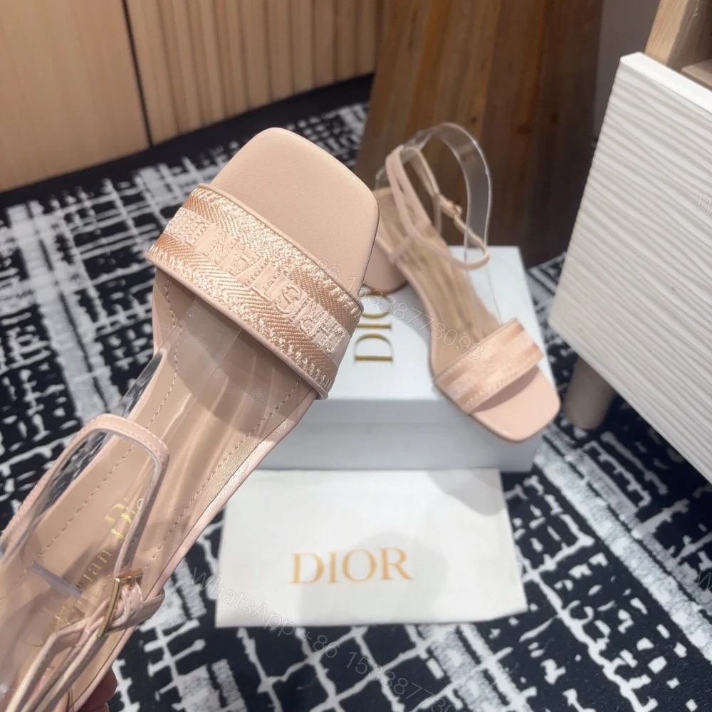 View 3 of 高仿Dior*Dway系列KDQ895一字高跟刺繡涼鞋裸色免檢版