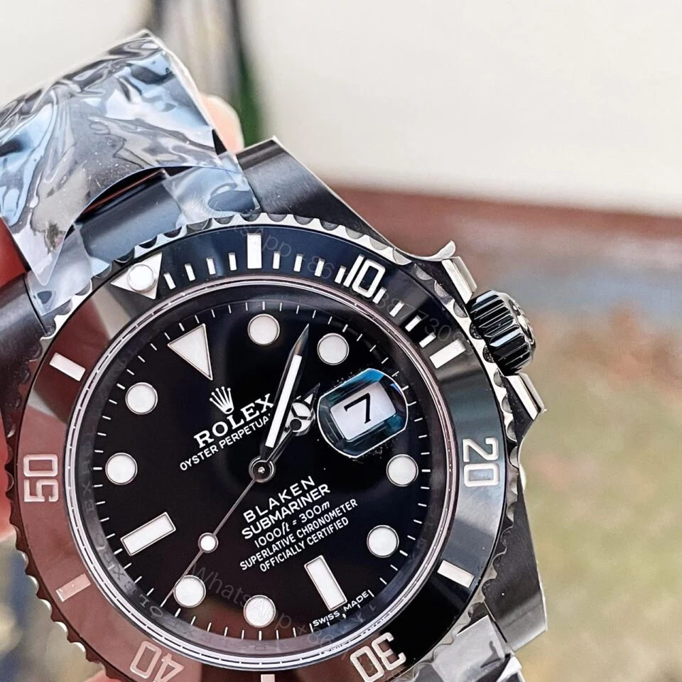 View 2 of V6F FACTORY 1:1 Rolex Submariner 116610 PVD Best Edition Blaken All Black Ceramic 904L Steel A2824