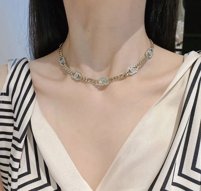 View 7 of Chanel Choker Metals And Stone Grains Gold Silver And Transparent