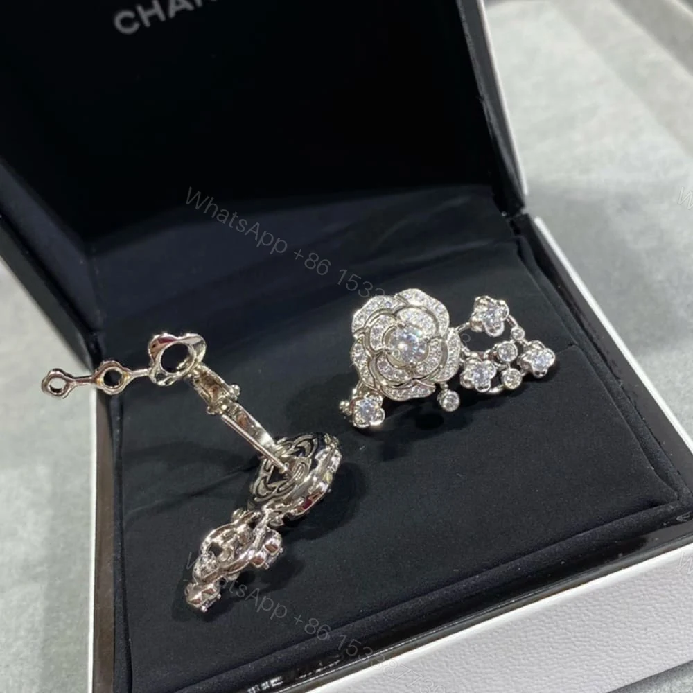 View 3 of CHANEL BOUTON DE CAM??LIA HANGING EARRINGS