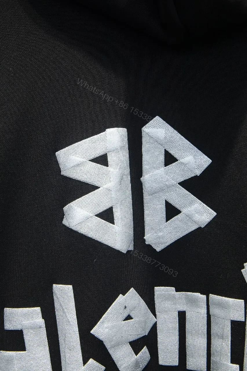 View 6 of Bold Logo Hoodie: Metallic Silver Logo, Oversized Comfort