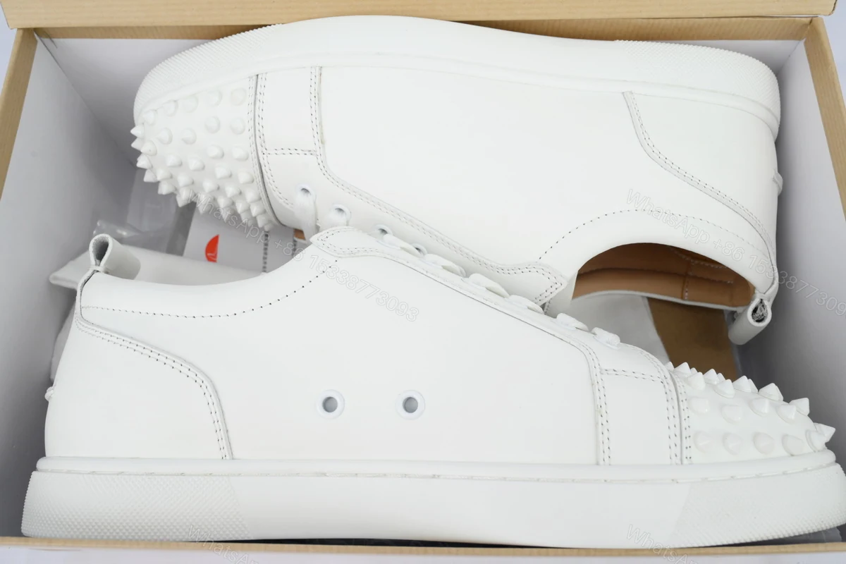 View 3 of Christian Louboutin Louis Junior Spikes White 11305733047