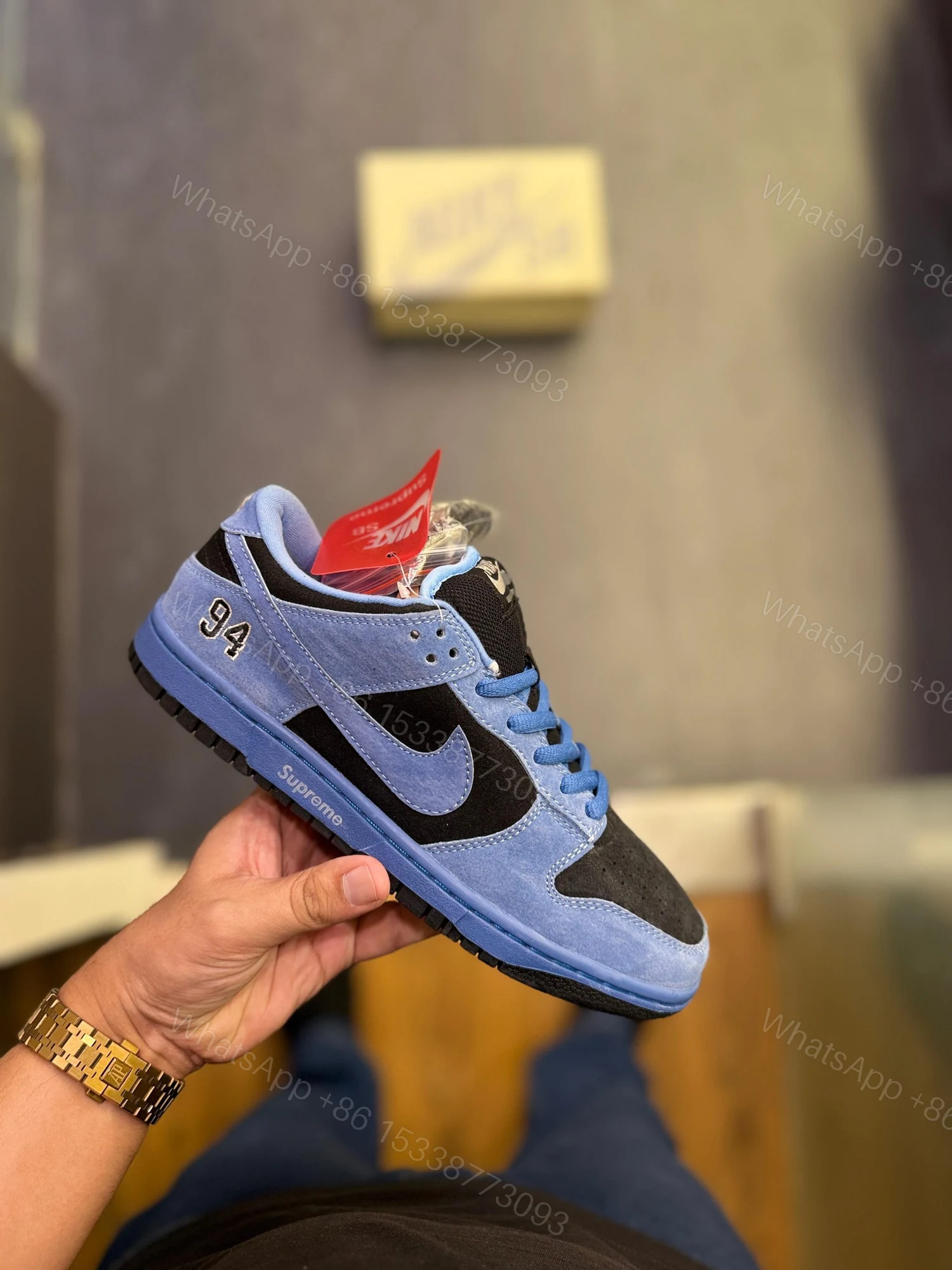 View 2 of First Copy Nike SB Dunk Supreme 94 Blue Black Ocean Fog Sneakers