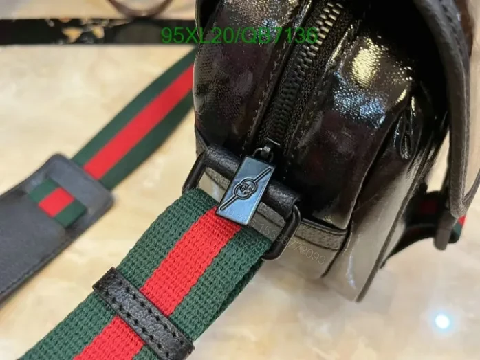 View 5 of Gucci Duplicate Messenger GG Crystal Bag QB71366 in Black Color